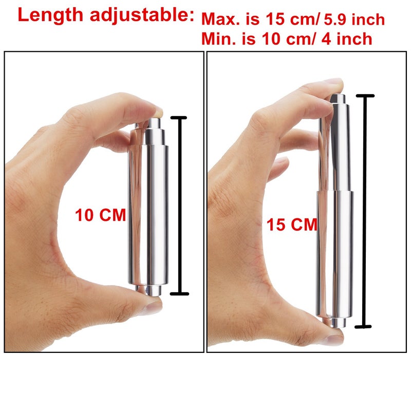 Bememo 3 Pack Toilet Paper Holder Roller Toilet Tissue Holder Replacement Plastic Spring Loaded (Chrome Big End) - Image 3